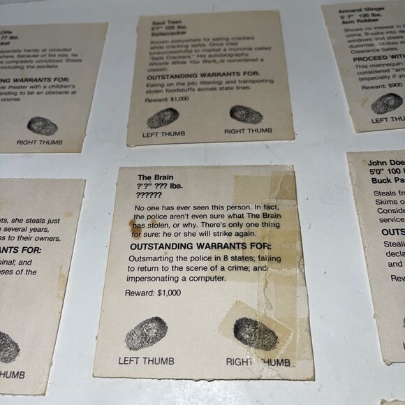 1979 Stop Thief Replacement Part Wanted Cards For Electronic Cops and Robbers - Picture 4 of 7